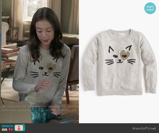 J. Crew Girls' Kitty Love Popover Sweater worn by Lily Tucker-Pritchett (Aubrey Anderson-Emmons) on Modern Family