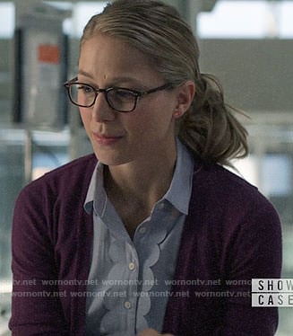 Kara's scalloped trim button down shirt on Supergirl