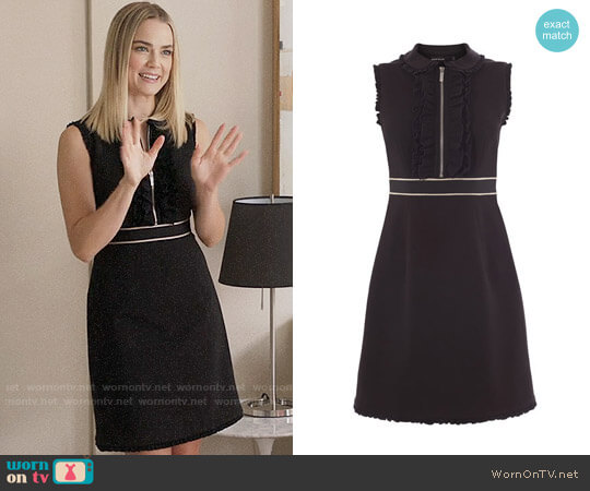 Karen Millen Ruffle Trim Smart Dress worn by Anna (Rebecca Rittenhouse) on The Mindy Project