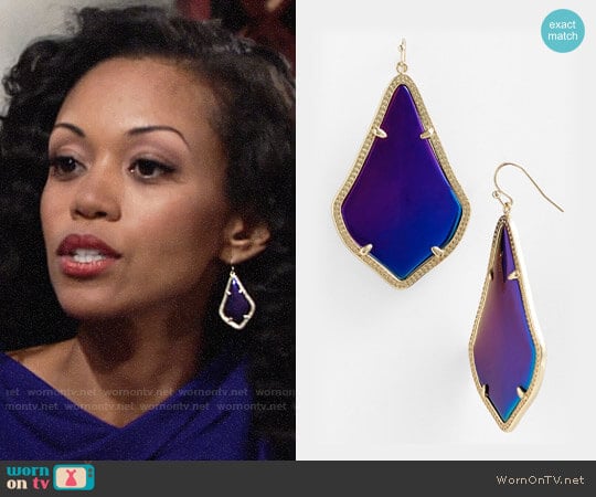 Kendra Scott Alex Earrings worn by Hilary Curtis (Mishael Morgan) on The Young and the Restless