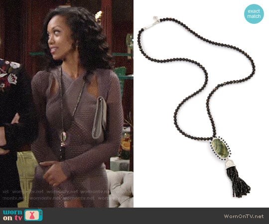 Kendra Scott Tatiana Necklace worn by Hilary Curtis (Mishael Morgan) on The Young and the Restless