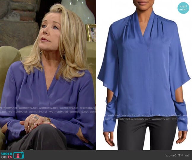 Kobi Halperin Edyn Blouse worn by Nikki Reed Newman (Melody Thomas-Scott) on The Young and the Restless