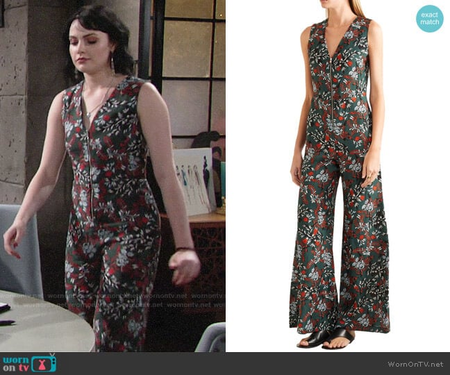 Maje Penny Jumpsuit worn by Tessa Porter (Cait Fairbanks) on The Young and the Restless