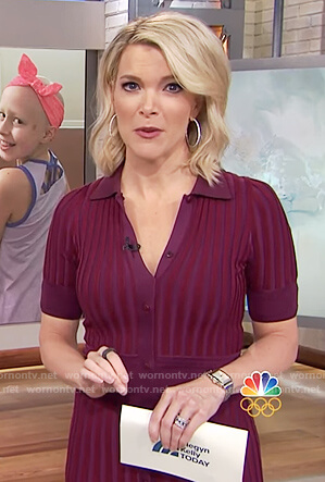 Megyn’s maroon ribbed dress on Megyn Kelly Today