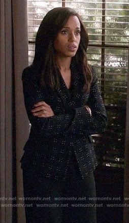 Olivia’s black dotted blazer on Scandal