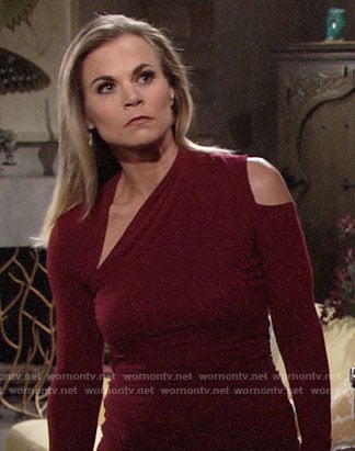 Phillys's red top with cutouts on The Young and the Restless