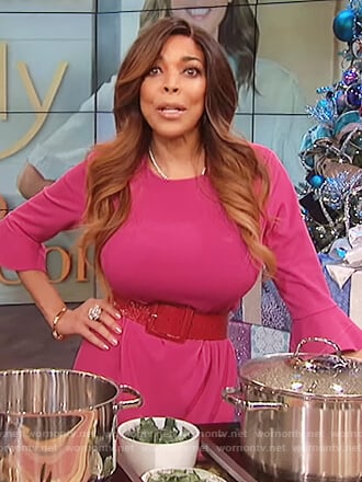 Wendy’s pink bell sleeve mini dress on The Wendy Williams Show