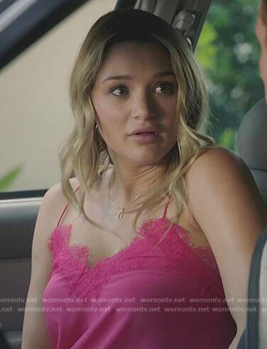 Clementine’s pink lace camisole on Life in Pieces