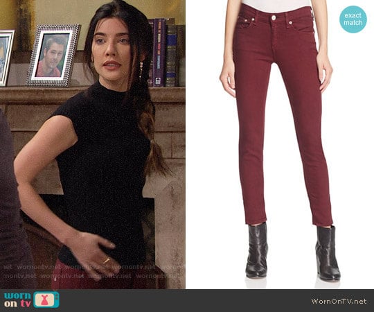 Rag & Bone Skinny Jeans in Port worn by Steffy Forrester (Jacqueline MacInnes Wood) on The Bold and the Beautiful