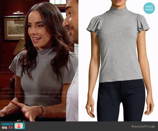 Rebecca Taylor Mockneck Jersey Top worn by Ivy Forrester (Ashleigh Brewer) on The Bold and the Beautiful