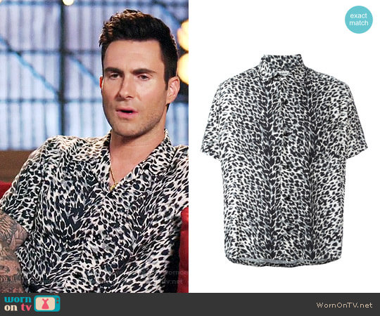 Saint Laurent Leopard Print Shirt worn by Adam Levine  on The Voice