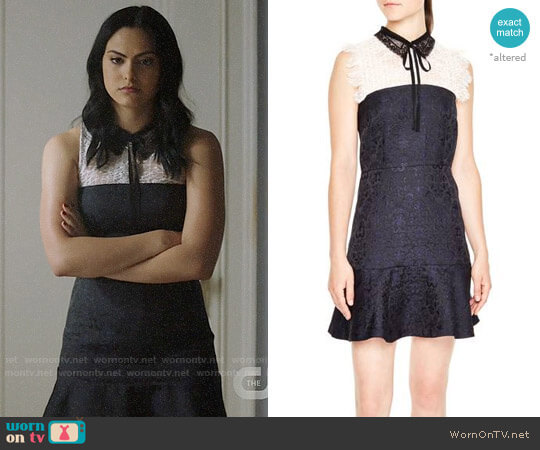 Sandro Flavia Lace Dress worn by Veronica Lodge (Camila Mendes) on Riverdale