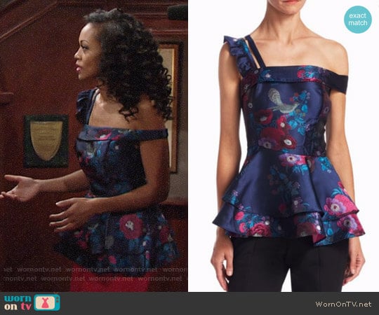 WornOnTV: Hilary’s floral one-shoulder peplum top on The Young and the ...