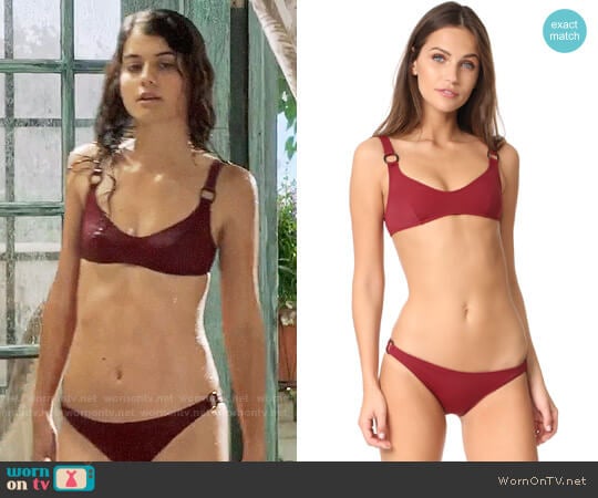 Solid & Striped x Staud Romy Bikini worn by Sabrina Pemberton (Sofia Black D'Elia) on The Mick