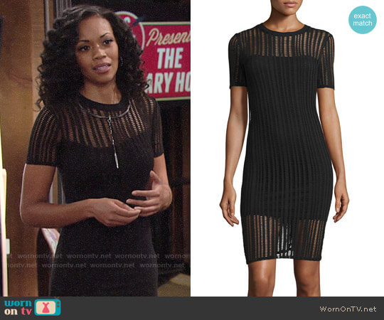WornOnTV: Hilary’s tight black open knit dress on The Young and the ...