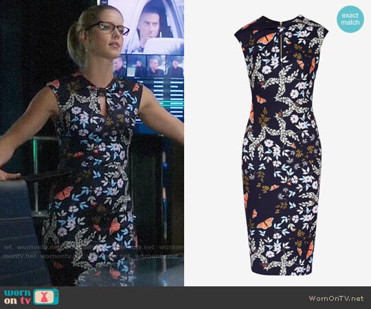 Ted Baker Kairra Kyoto Gardens Dress worn by Felicity Smoak (Emily Bett Rickards) on Arrow