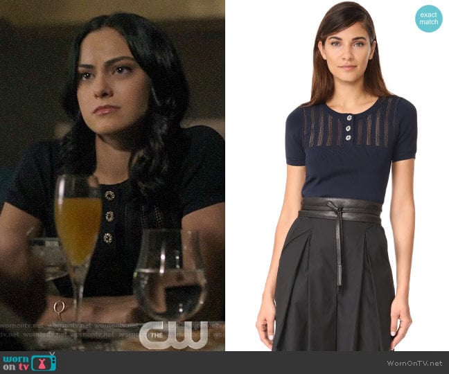 The Kooples Cropped Knit Pullover worn by Veronica Lodge (Camila Mendes) on Riverdale