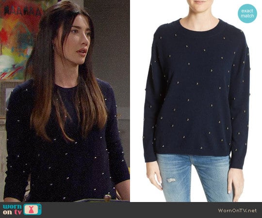 The Kooples Embellished Wool & Cashmere Sweater worn by Steffy Forrester (Jacqueline MacInnes Wood) on The Bold and the Beautiful