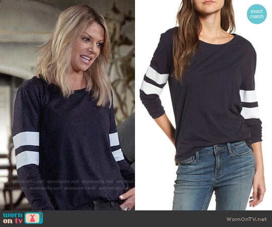 Treasure & Bond Varsity Stripe Cotton Tee worn by Mackenzie Murphy (Kaitlin Olson) on The Mick