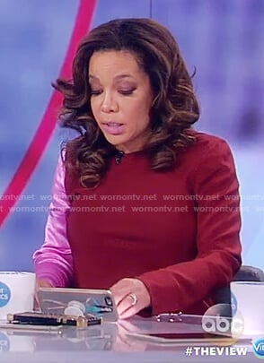 Sunny’s two tone long sleeve dress on The View
