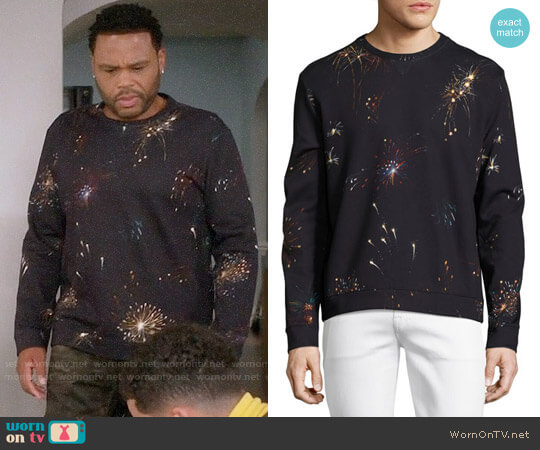 Valentino Fireworks Neoprene Sweatshirt worn by Andre Johnson (Anthony Anderson) on Black-ish