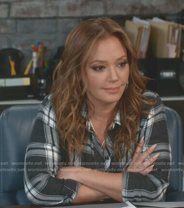 Vanessa’s black plaid shirt on Kevin Can Wait