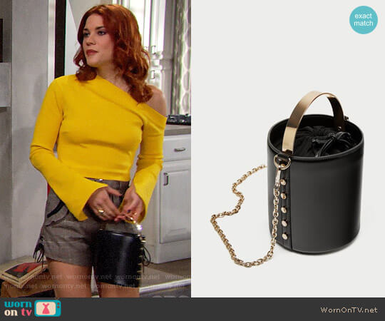 Zara Bucket Bag with Metal Handle worn by Sally Spectra (Courtney Hope) on The Bold and the Beautiful