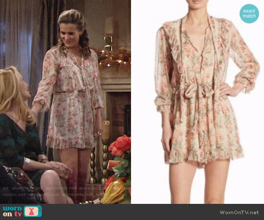 Zimmermann Folly Neck Tie Silk Romper worn by Chelsea Lawson (Melissa Claire Egan) on The Young and the Restless