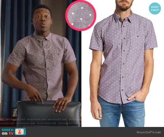 Print Chambray Shirt by 1901 worn by Courtney Rose (Brandon Micheal Hall) on The Mayor