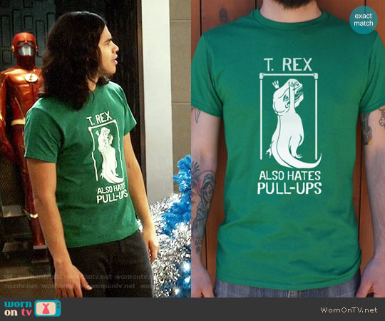 6 Dollar Shirts T. Rex Also Hates Pull Ups worn by Cisco Ramon (Carlos Valdes) on The Flash