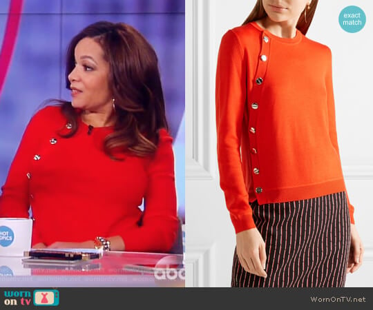 Minamoto Embellished Merino Wool Sweater by Altuzarra worn by Sunny Hostin on The View