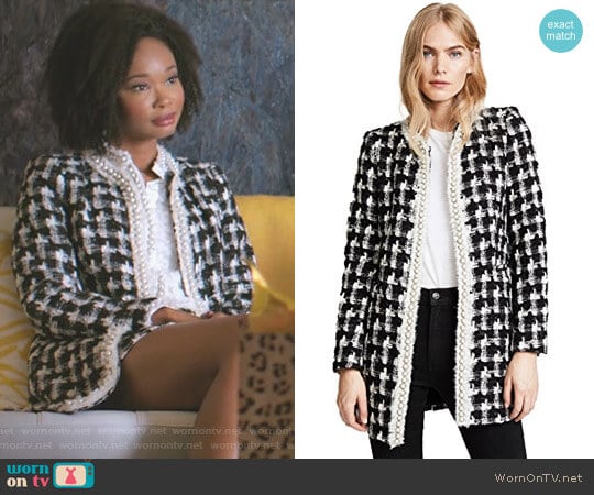 'Andreas' Jacket by Alice + Olivia worn by Monica Colby (Wakeema Hollis) on Dynasty