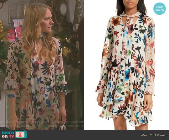 'Moore' Tiered Floral A-Line Dress by Alice + Olivia worn by Abigail Deveraux (Kate Mansi) on Days of our Lives