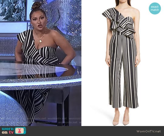 'Sabeen' Jumpsuit by Alice + Olivia worn by Adrienne Houghton on The Real