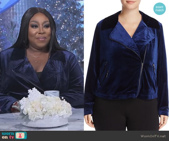 Velvet Moto Jacket by Bagatelle worn by Loni Love on The Real