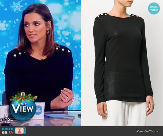 Button-embellished Sweater by Balmain worn by Paula Faris on The View