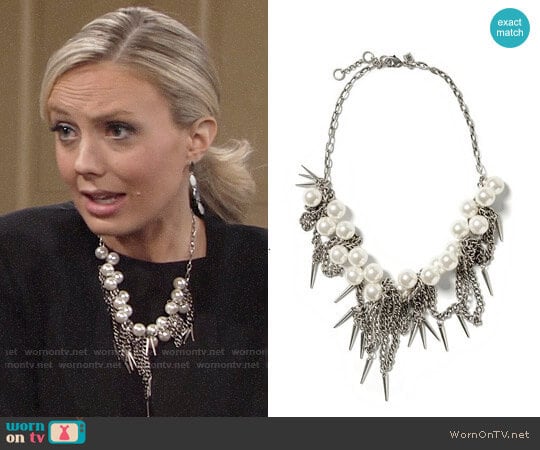 Banana Republic Pearl Spike Necklace worn by Abby Newman (Melissa Ordway) on The Young and the Restless