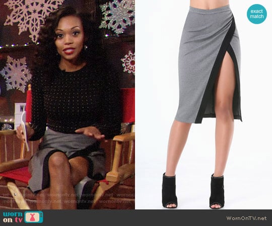 Bebe Heathered Colorblock Skirt worn by Hilary Curtis (Mishael Morgan) on The Young and the Restless