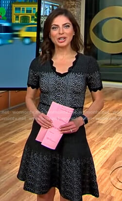 Bianna’s black snakeskin print dress on CBS This Morning