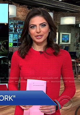 Bianna's red sweater dress on CBS This Morning