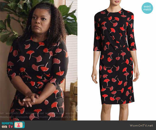 WornOnTV: Dina’s black and red flower print dress on The Mayor | Yvette ...