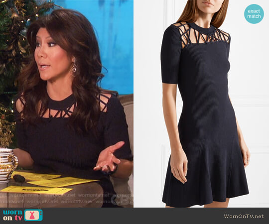 Frances cutout ribbed stretch-knit mini dress by Cushnie et Ochs worn by Julie Chen on The Talk