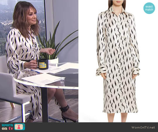 WornOnTV: Catt’s white printed shirtdress on E! News Daily Pop | Catt ...