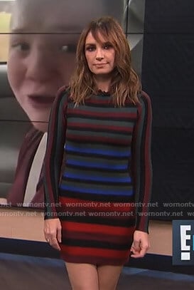 Catt’s multi-color striped mini dress on E! News