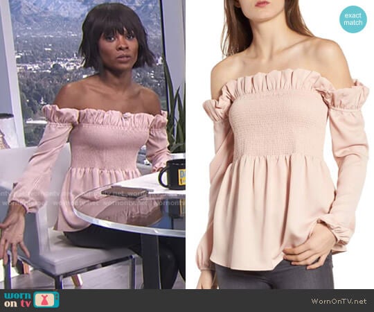 Smocked Top by Chelsea28 worn by Zuri Hall on E! News