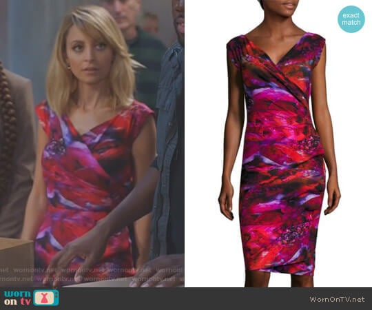 Printed Cap-Sleeve Dress by Chiara Boni La Petite Robe worn by Portia Scott-Griffith (Nicole Richie) on Great News