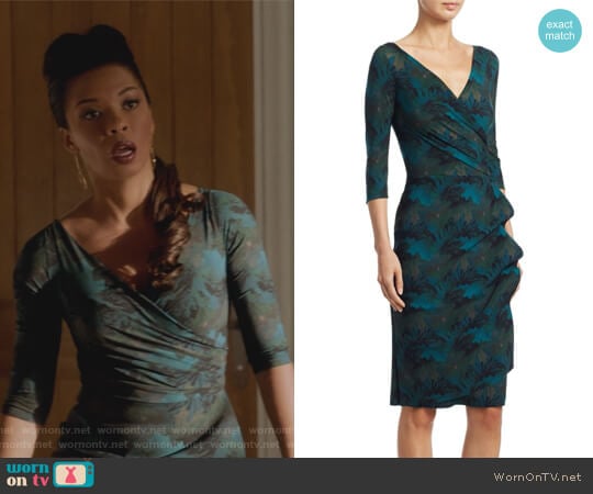 Three Quarter Sleeve Wrap Dress by Chiara Boni La Petite worn by Catherine Wilder (Angel Parker) on Marvels Runaways