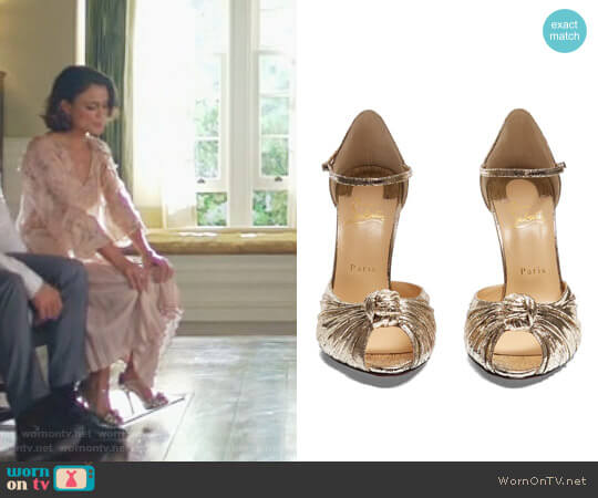 'Marchavekel' Sandals by Christian Louboutin worn by Cristal Flores (Nathalie Kelley) on Dynasty