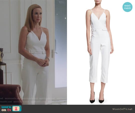 Sleeveless Belted Cropped Jumpsuit by Cushnie Et Ochs worn by Leslie Dean (Annie Wersching) on Marvels Runaways