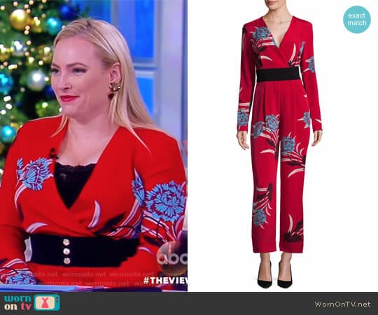 Crossover Floral Jumpsuit by Diane von Furstenberg worn by Meghan McCain on The View